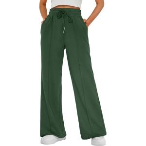 imageAUTOMET Womens Wide Leg Sweatpants Baggy Lounge Travel Pants Fall Fashion Outfits 2025 Winter Maternity Clothes JoggersXmas Green