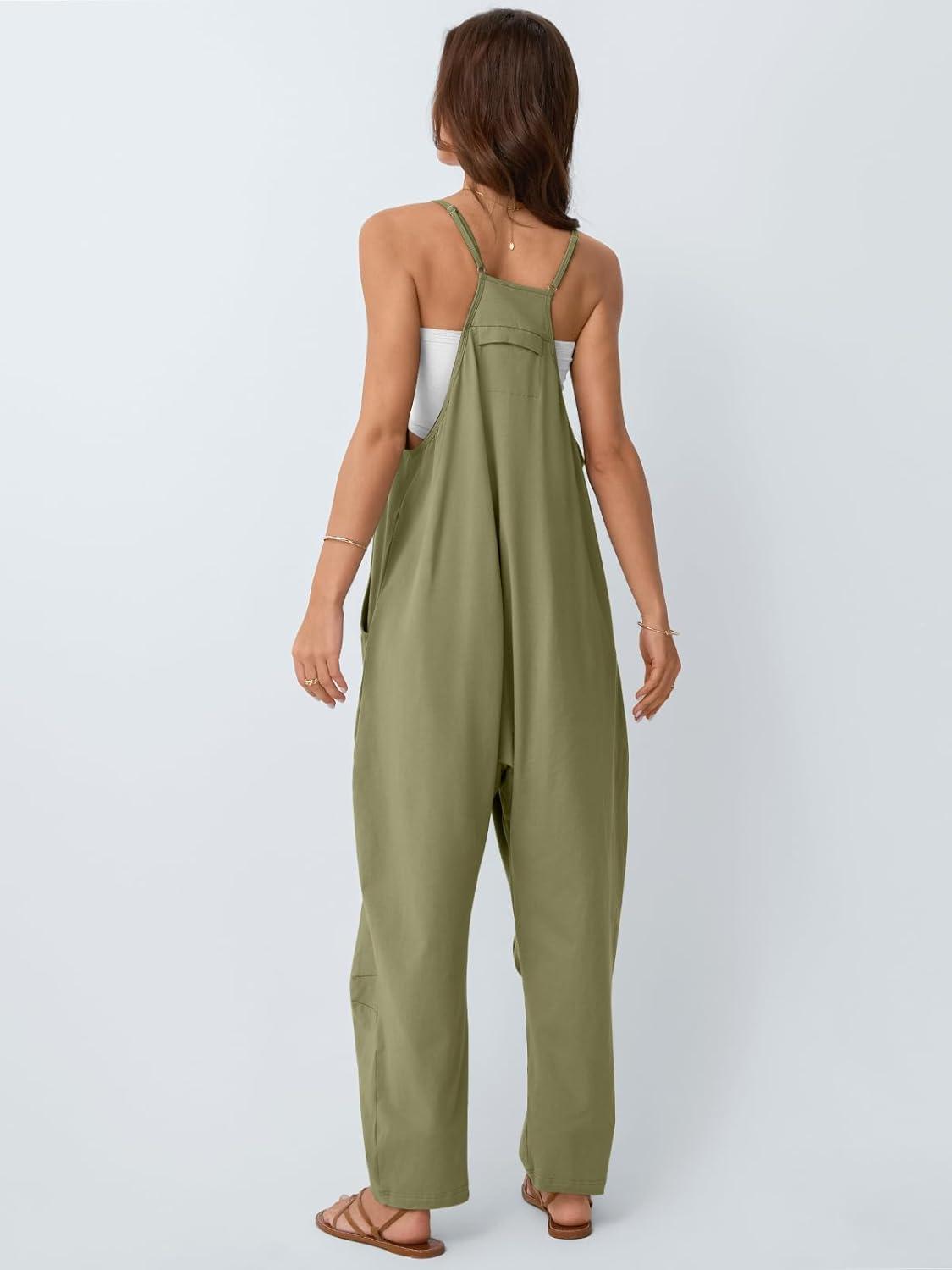 imageAUTOMET Jumpsuits for Women Casual Summer Outfits Rompers Comfy Beach Vacation Trendy Overalls Jumpers Fashion Clothes 2025Armygreen