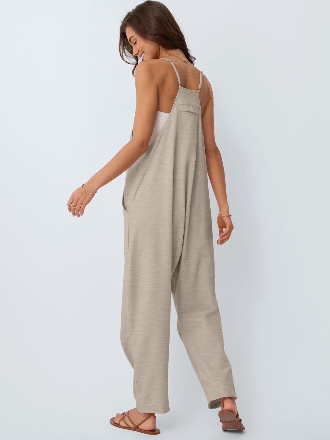 imageAUTOMET Jumpsuits for Women Casual Summer Outfits Rompers Comfy Beach Vacation Trendy Overalls Jumpers Fashion Clothes 2025Beigegrey