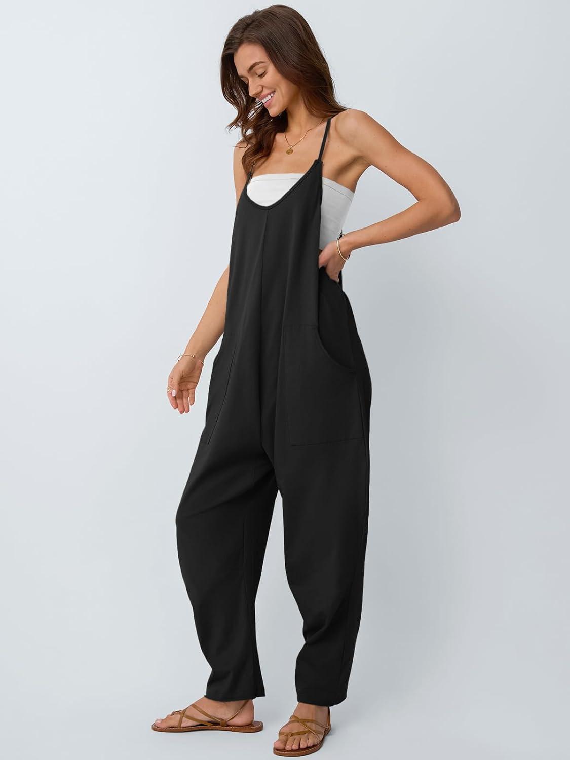 imageAUTOMET Jumpsuits for Women Casual Summer Outfits Rompers Comfy Beach Vacation Trendy Overalls Jumpers Fashion Clothes 2025Black