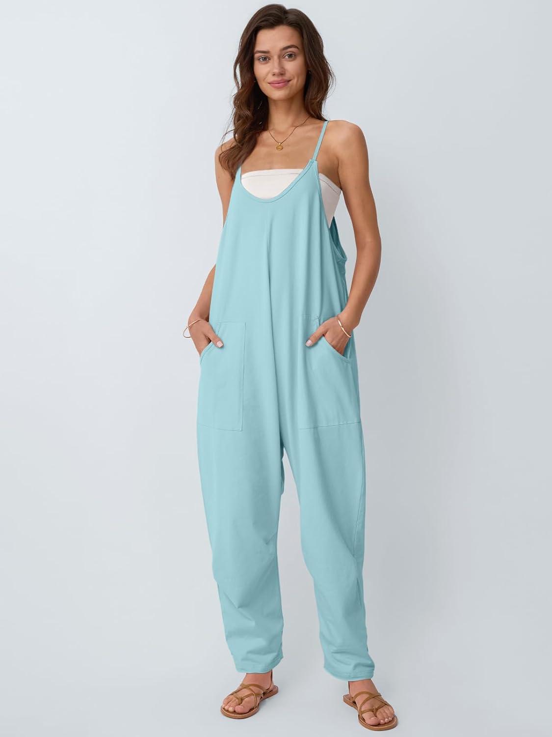 imageAUTOMET Jumpsuits for Women Casual Summer Outfits Rompers Comfy Beach Vacation Trendy Overalls Jumpers Fashion Clothes 2025Cyan