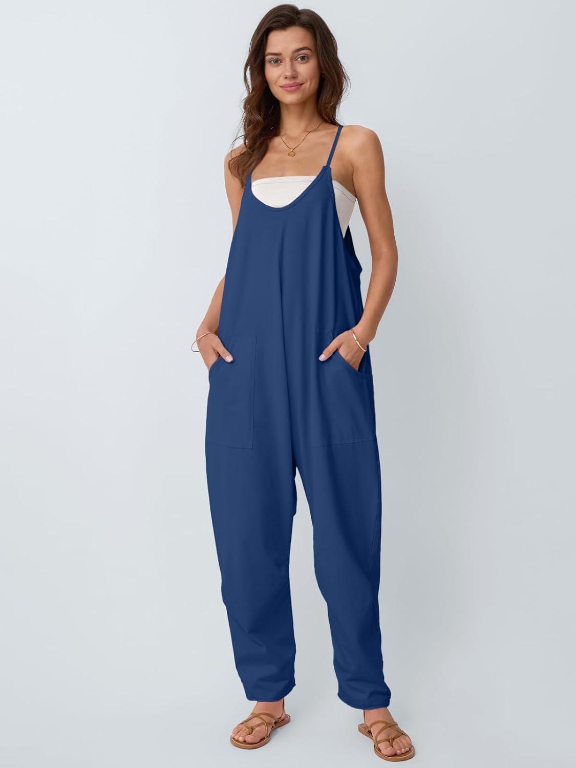 imageAUTOMET Jumpsuits for Women Casual Summer Outfits Rompers Comfy Beach Vacation Trendy Overalls Jumpers Fashion Clothes 2025Darkblue