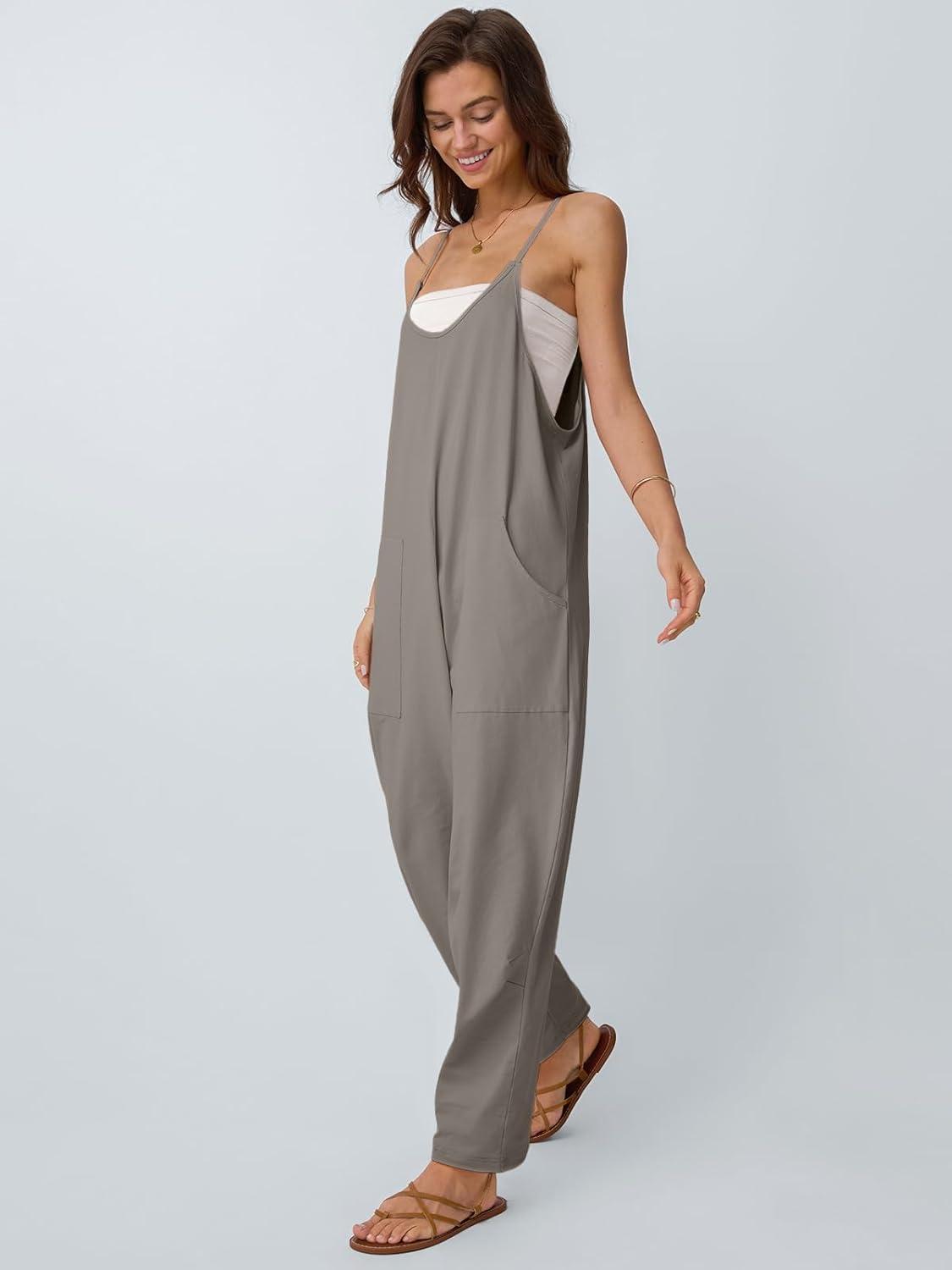 imageAUTOMET Jumpsuits for Women Casual Summer Outfits Rompers Comfy Beach Vacation Trendy Overalls Jumpers Fashion Clothes 2025Greygreen