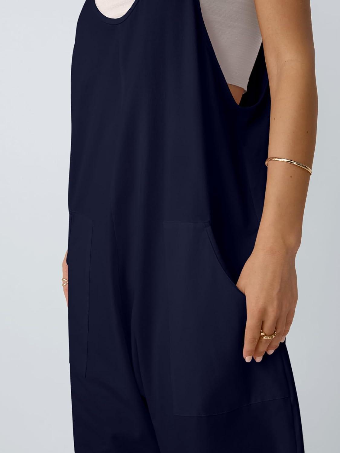 imageAUTOMET Jumpsuits for Women Casual Summer Outfits Rompers Comfy Beach Vacation Trendy Overalls Jumpers Fashion Clothes 2025Navy