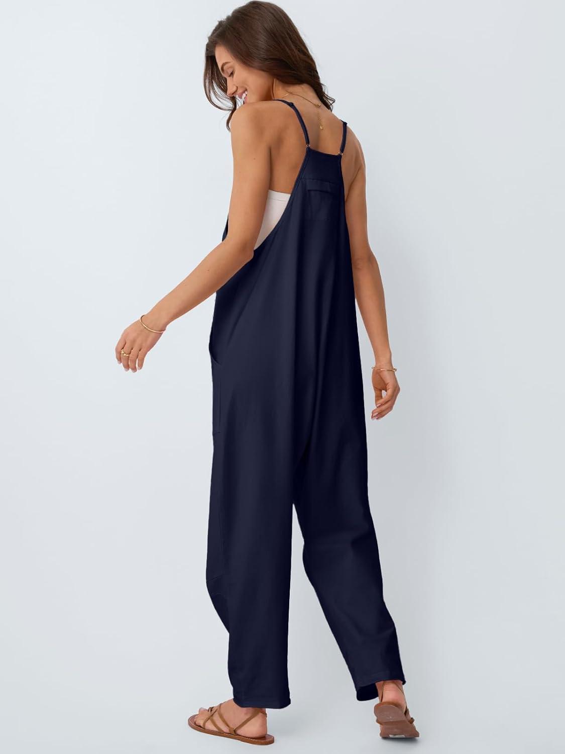 imageAUTOMET Jumpsuits for Women Casual Summer Outfits Rompers Comfy Beach Vacation Trendy Overalls Jumpers Fashion Clothes 2025Navy