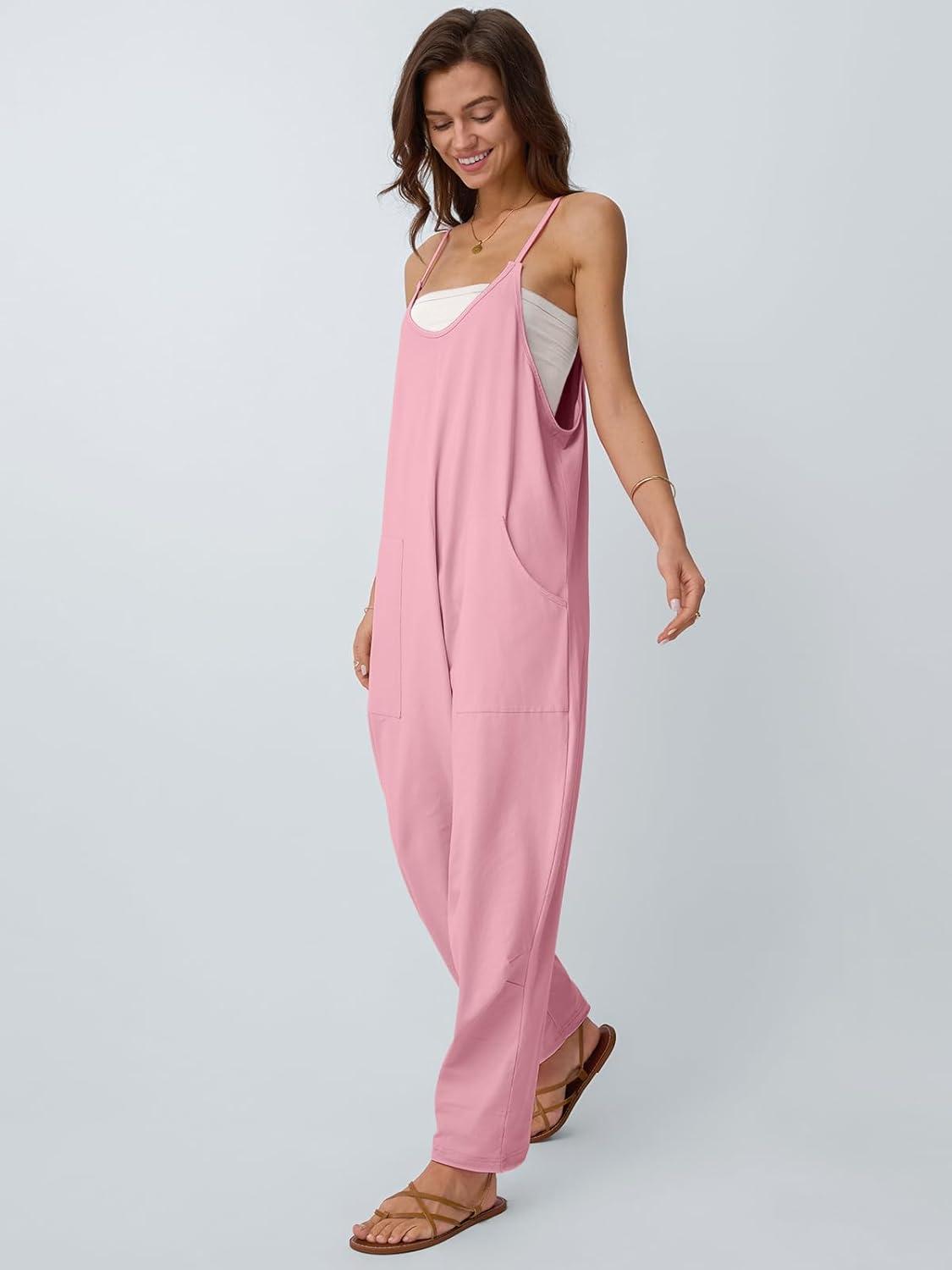 imageAUTOMET Jumpsuits for Women Casual Summer Outfits Rompers Comfy Beach Vacation Trendy Overalls Jumpers Fashion Clothes 2025Pink