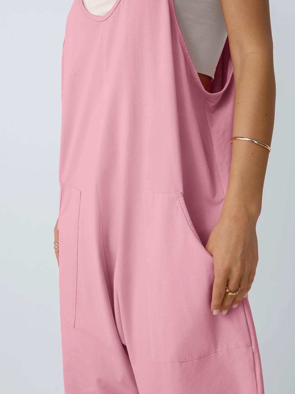 imageAUTOMET Jumpsuits for Women Casual Summer Outfits Rompers Comfy Beach Vacation Trendy Overalls Jumpers Fashion Clothes 2025Pink