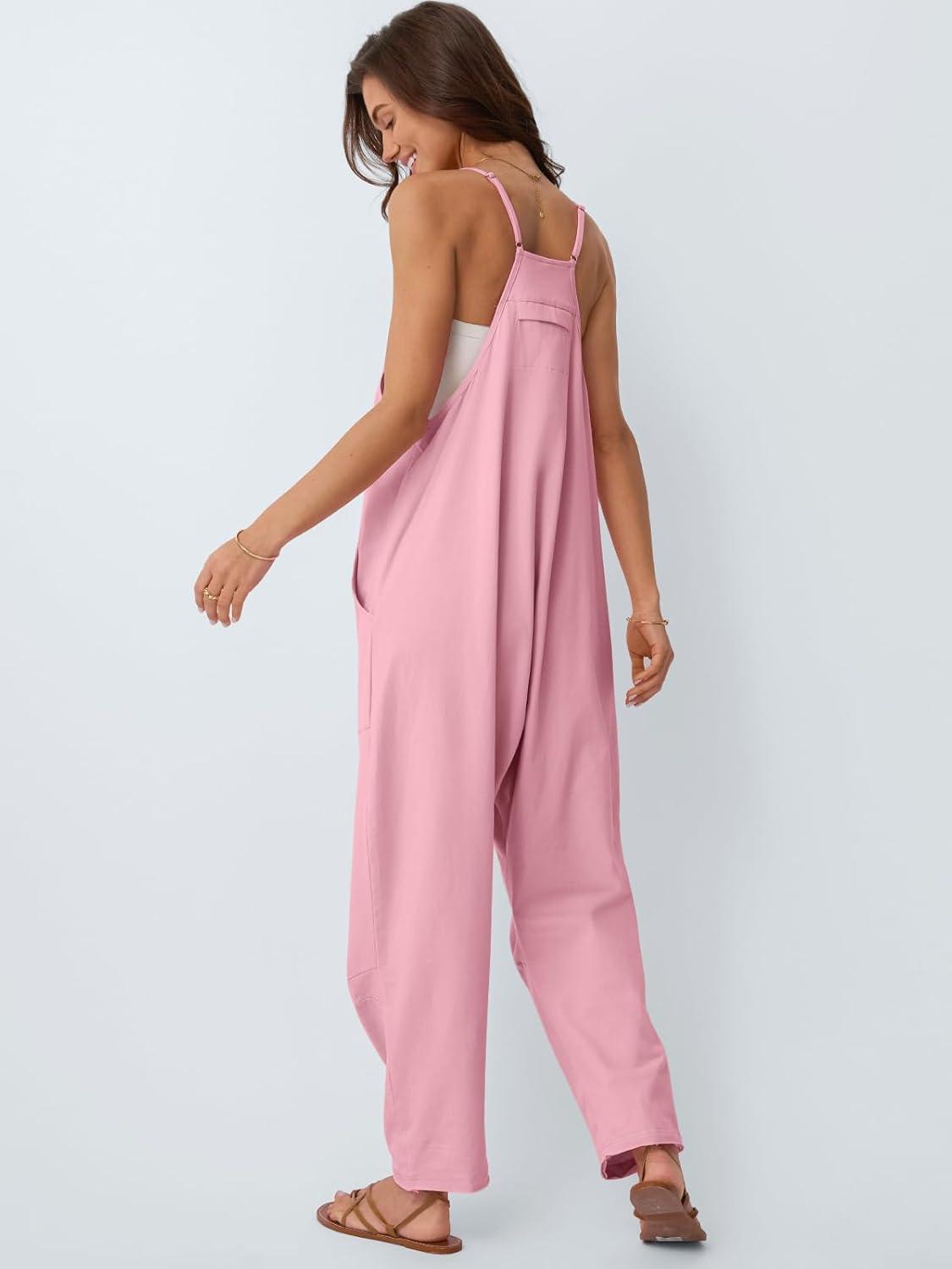 imageAUTOMET Jumpsuits for Women Casual Summer Outfits Rompers Comfy Beach Vacation Trendy Overalls Jumpers Fashion Clothes 2025Pink