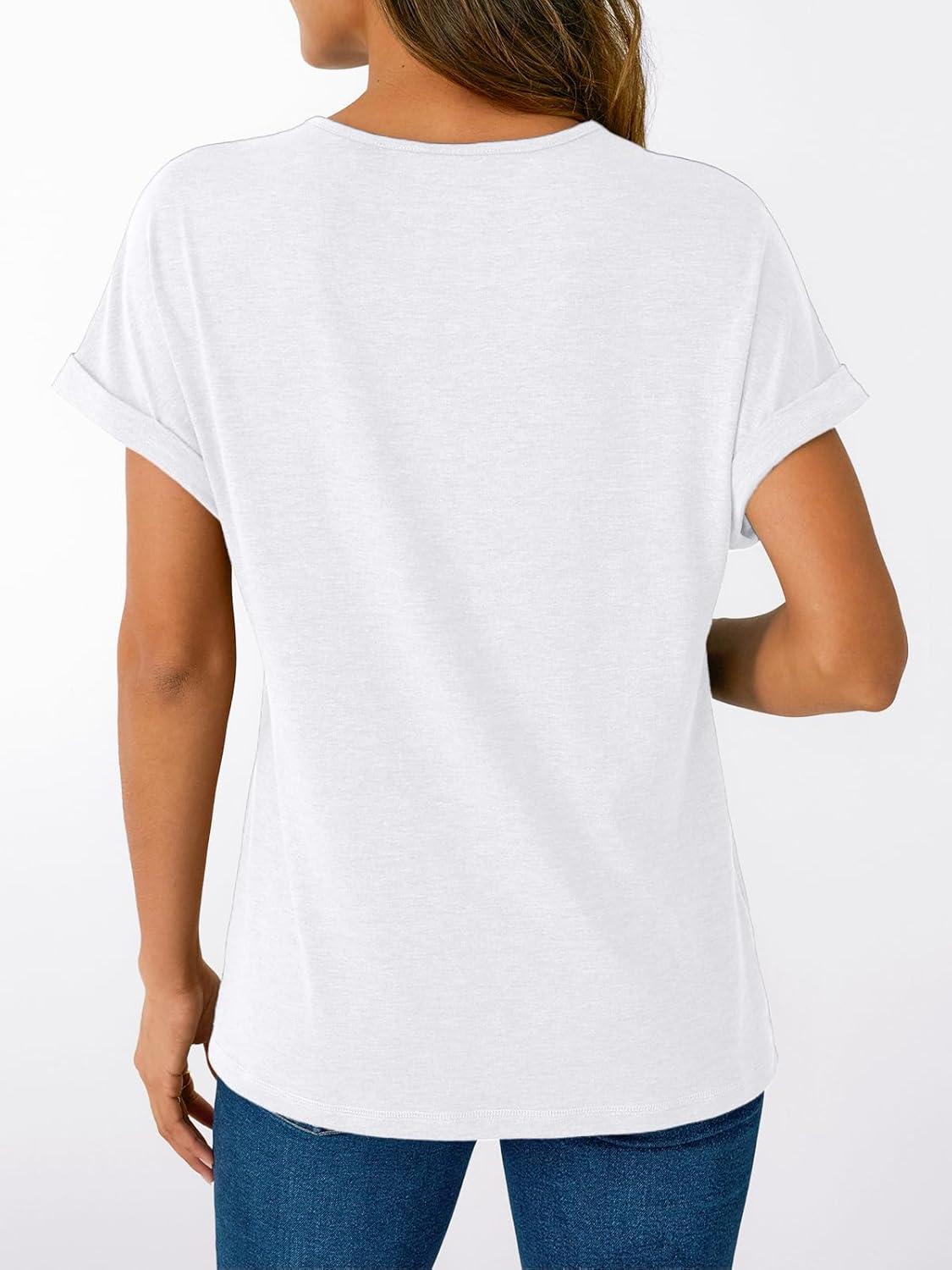 imageAUTOMET Short Sleeve V Neck T Shirts Womens Cap Sleeve Summer Casual Dressy TopsWhite