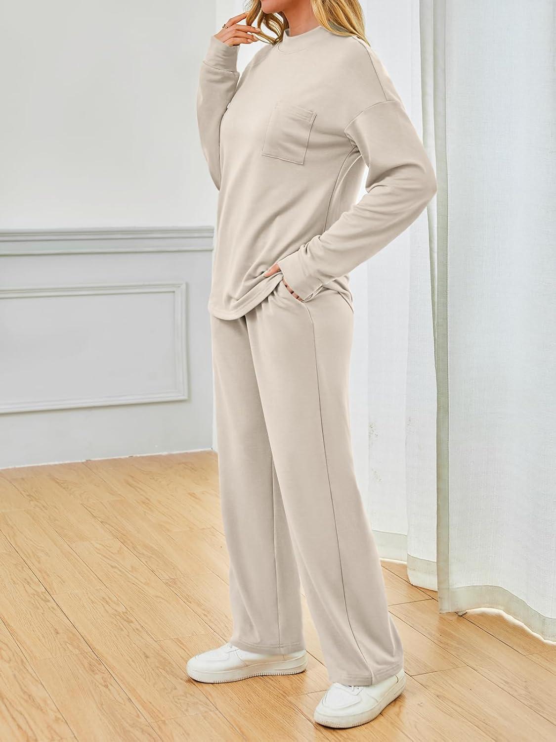 imageAUTOMET Two Piece Sets for Women Mock Neck Fall Outfits 2025 Matching Lounge Sweat Set Airport Travel Sweatsuits Comfy SetsAprioct