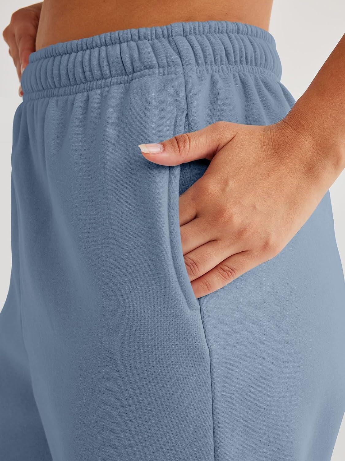 imageAUTOMET Womens Cargo Sweatpants Oversized Fleece Joggers Fall Fashion Outfits Y2k Clothes 2025 with PocketsGreyblue