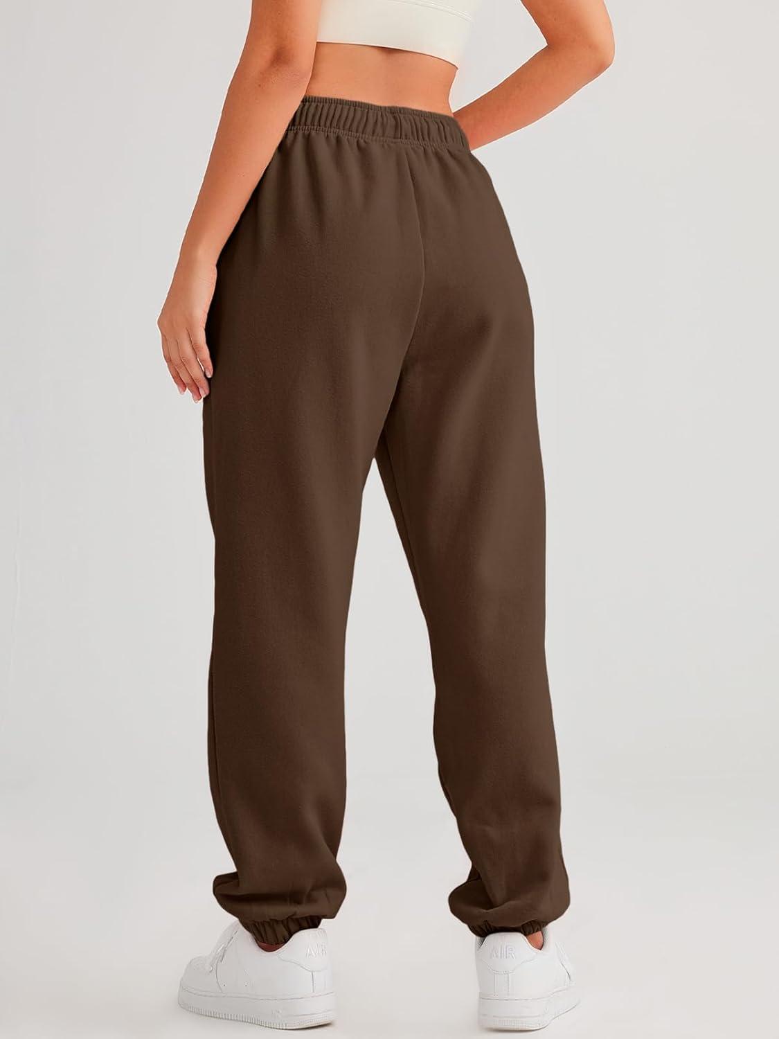 imageAUTOMET Womens Casual Baggy Fleece SweatpantsCoffee