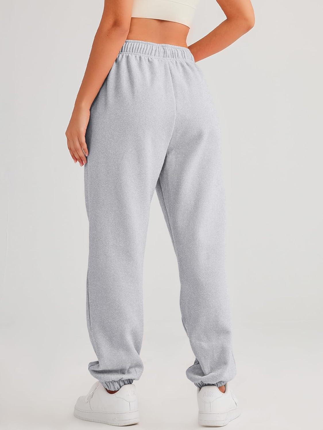 imageAUTOMET Womens Casual Baggy Fleece SweatpantsGrey