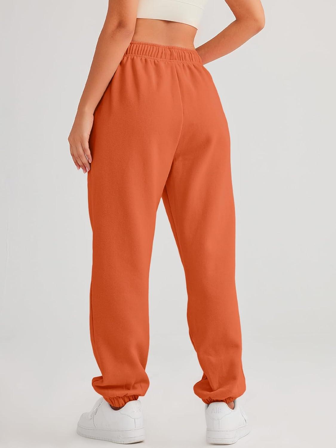 imageAUTOMET Womens Casual Baggy Fleece SweatpantsOrange