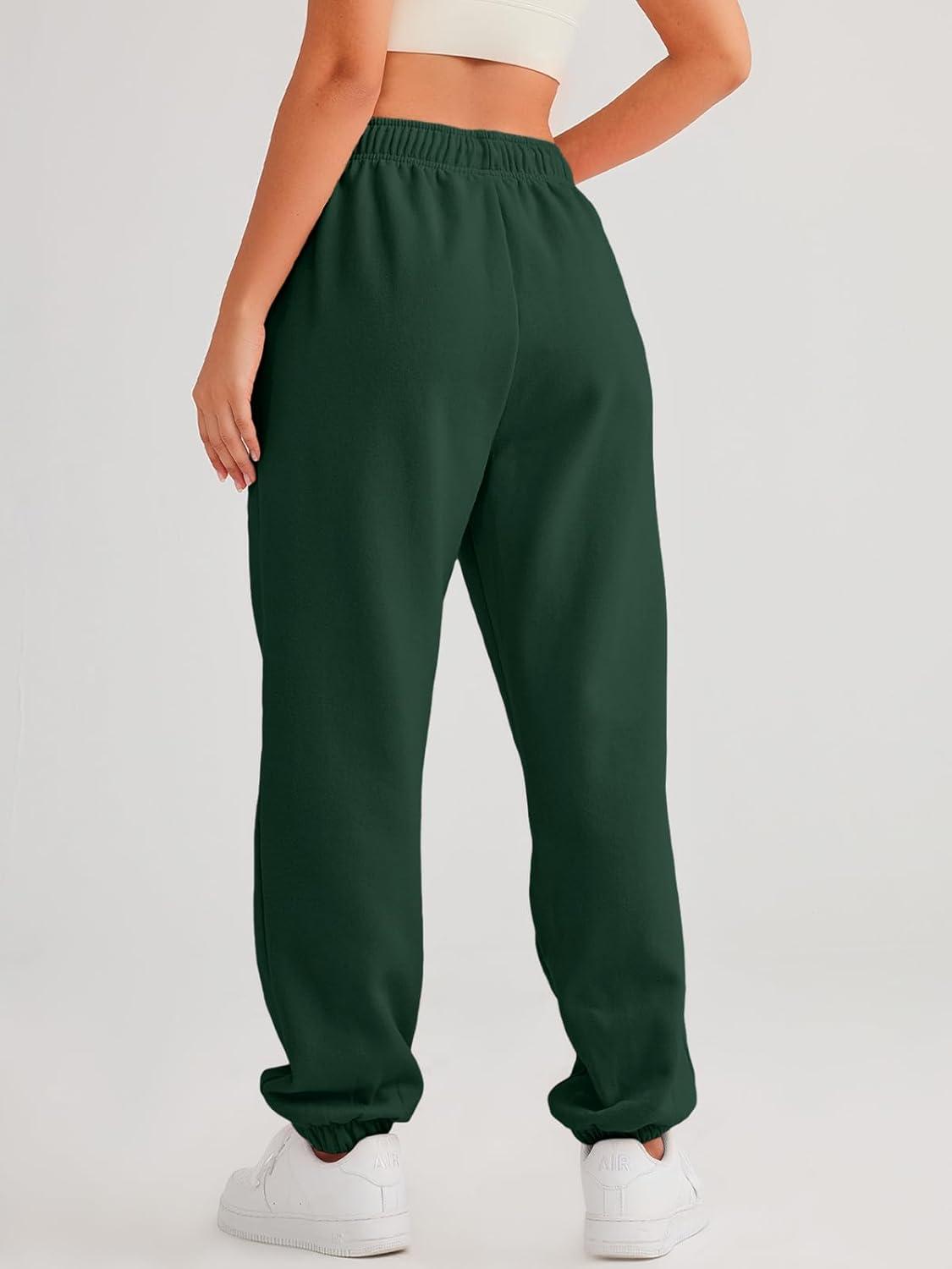 imageAUTOMET Womens Casual Baggy Fleece SweatpantsXmasgreen