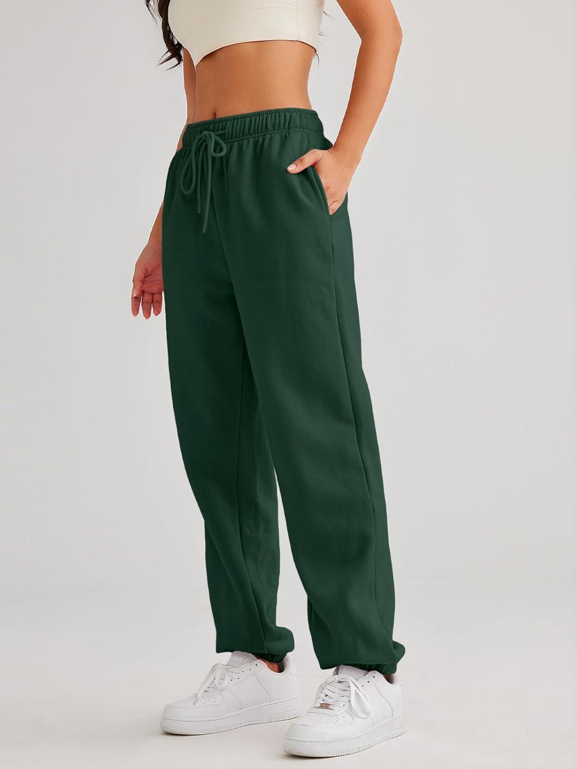 imageAUTOMET Womens Casual Baggy Fleece SweatpantsXmasgreen