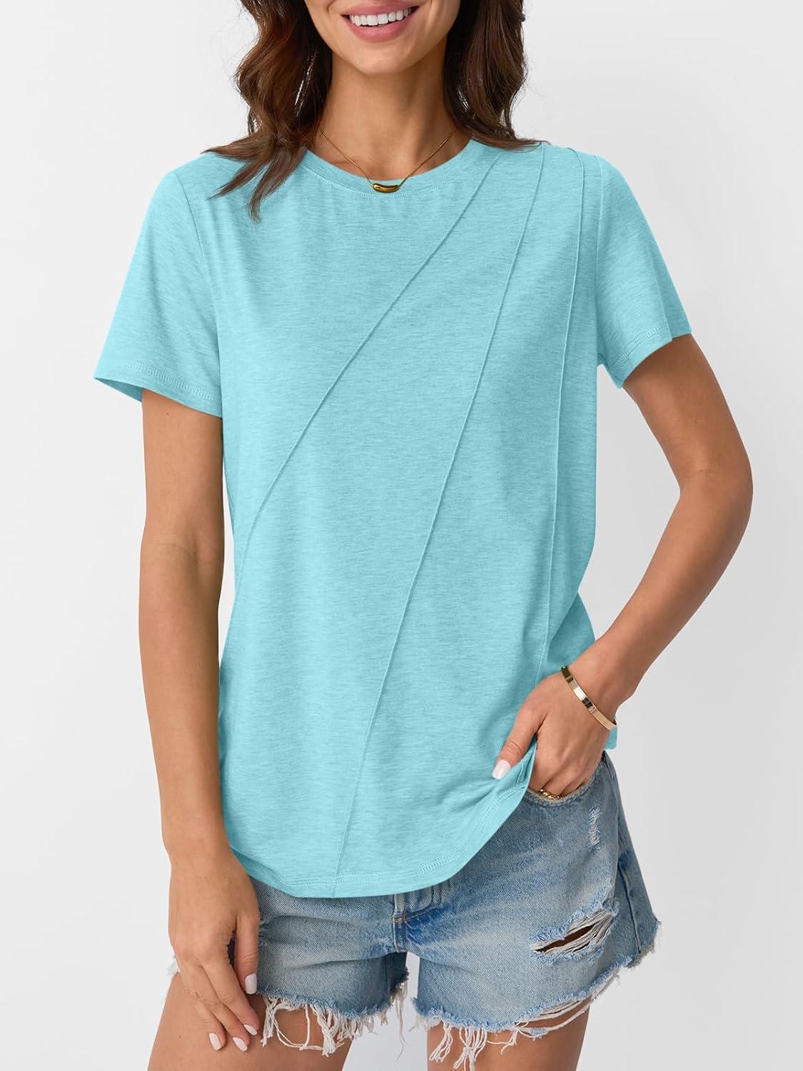 imageAUTOMET Womens Summer Tops Workout Shirts Beach Vacation Outfits Business Tshirts Dressy Fashion Spring Clothes 2025Auqa