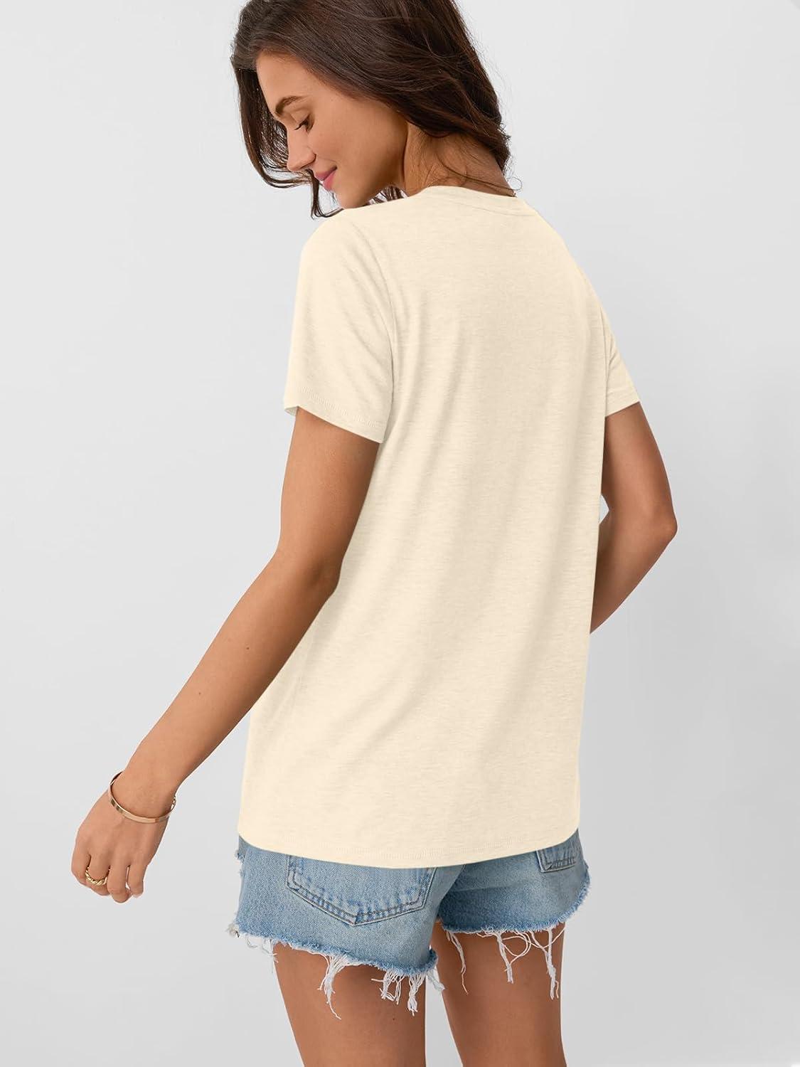imageAUTOMET Womens Summer Tops Workout Shirts Beach Vacation Outfits Business Tshirts Dressy Fashion Spring Clothes 2025Cream
