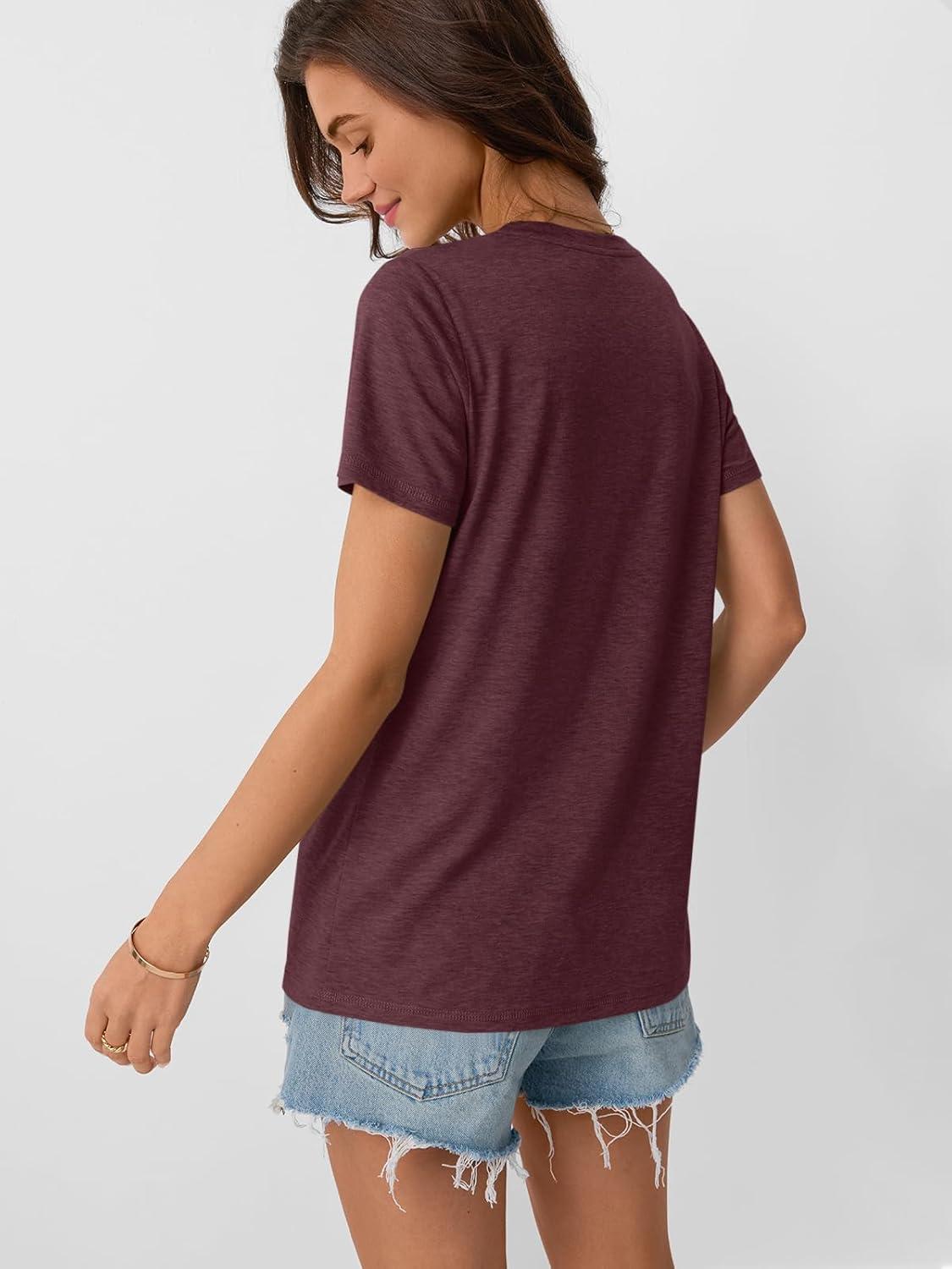 imageAUTOMET Womens Summer Tops Workout Shirts Beach Vacation Outfits Business Tshirts Dressy Fashion Spring Clothes 2025Winered