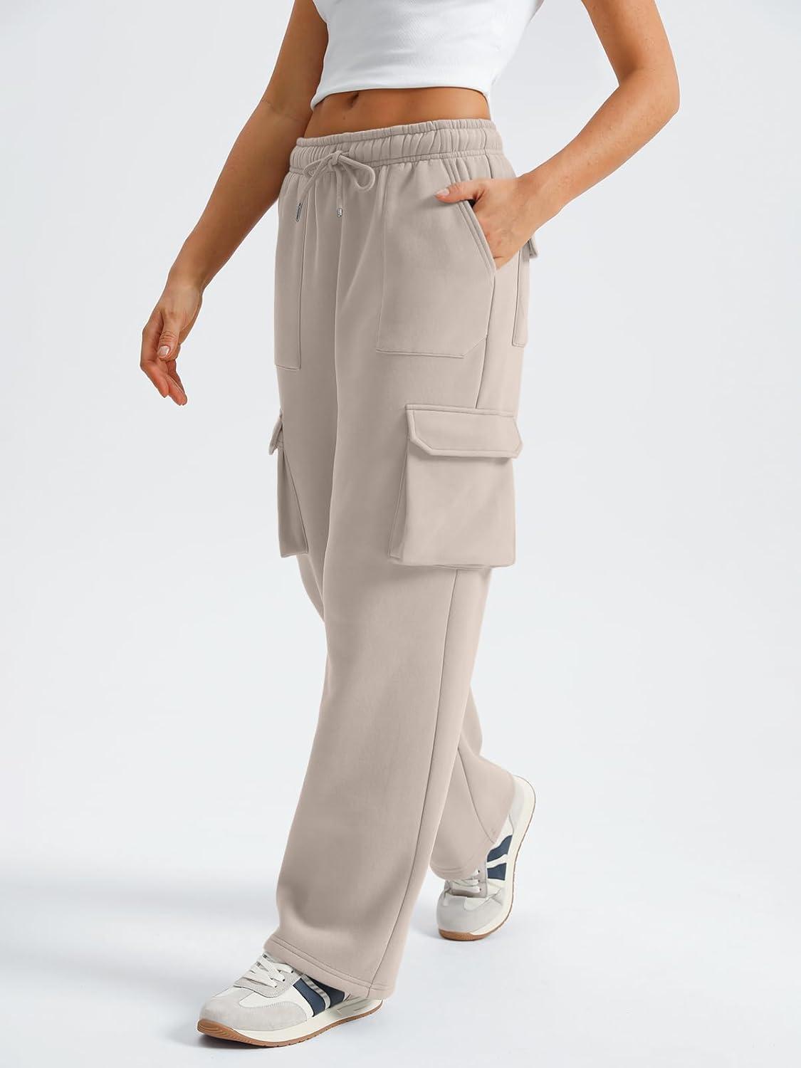 imageAUTOMET Womens Sweatpants Wide Leg Cargo Barrel Pants Fall Fashion Outfits Sweats Baggy Winter Clothes Parachute JoggersCoffeegrey