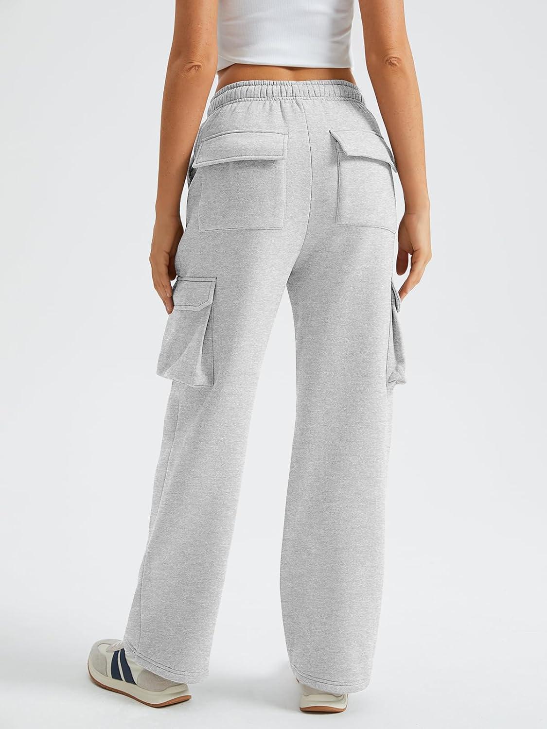 imageAUTOMET Womens Sweatpants Wide Leg Cargo Barrel Pants Fall Fashion Outfits Sweats Baggy Winter Clothes Parachute JoggersGrey