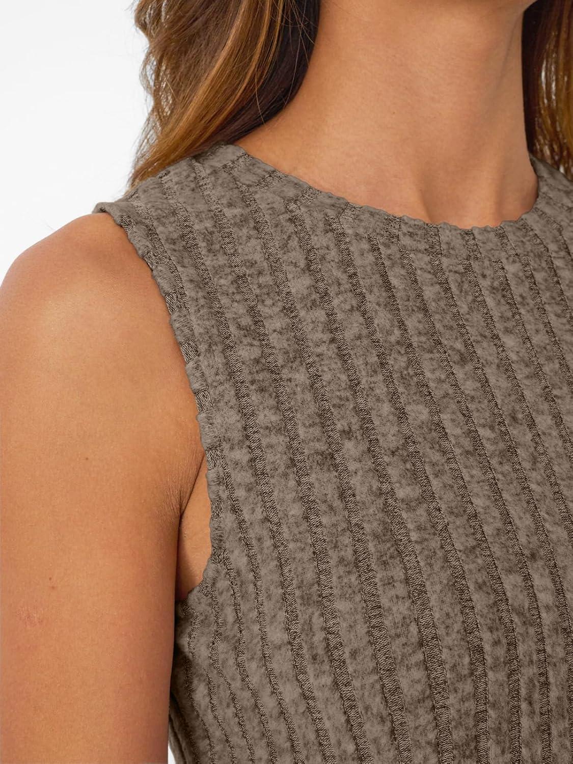 imageAUTOMET Womens Tank Tops Sleeveless Tunic Shirts Summer Fashion Basic Soft Clothes 2025 Casual Trendy Vacation Spring OutfitsBrown