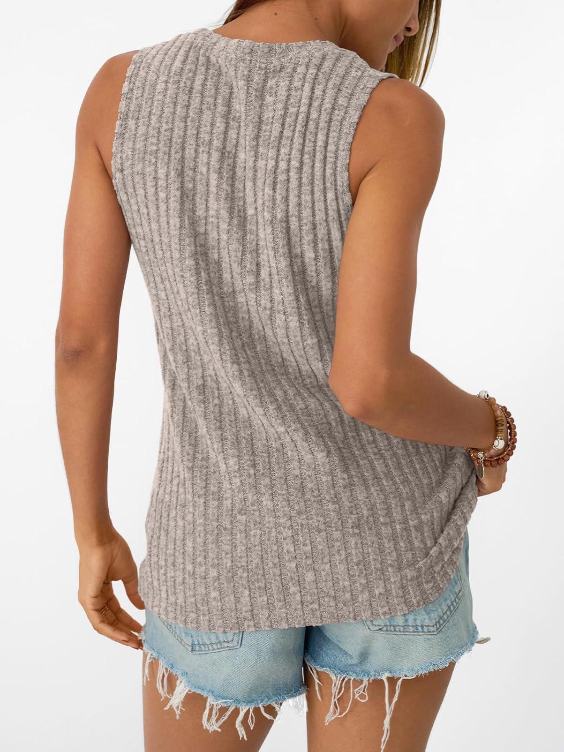 imageAUTOMET Womens Tank Tops Sleeveless Tunic Shirts Summer Fashion Basic Soft Clothes 2025 Casual Trendy Vacation Spring OutfitsCoffeegrey