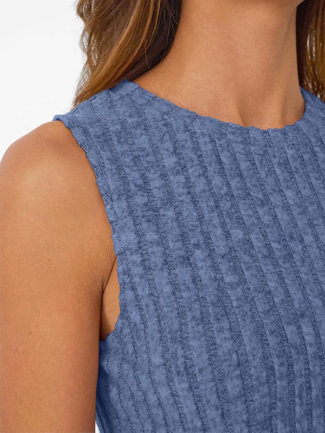 imageAUTOMET Womens Tank Tops Sleeveless Tunic Shirts Summer Fashion Basic Soft Clothes 2025 Casual Trendy Vacation Spring OutfitsDarkblue