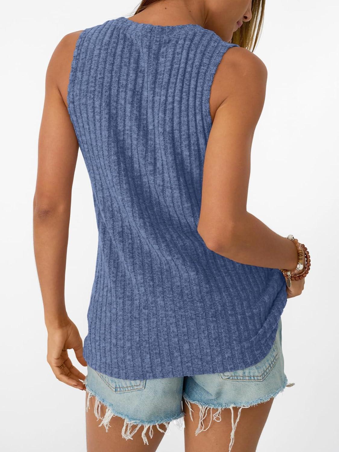 imageAUTOMET Womens Tank Tops Sleeveless Tunic Shirts Summer Fashion Basic Soft Clothes 2025 Casual Trendy Vacation Spring OutfitsDarkblue