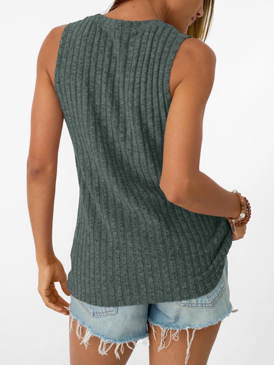 imageAUTOMET Womens Tank Tops Sleeveless Tunic Shirts Summer Fashion Basic Soft Clothes 2025 Casual Trendy Vacation Spring OutfitsDarkgreen