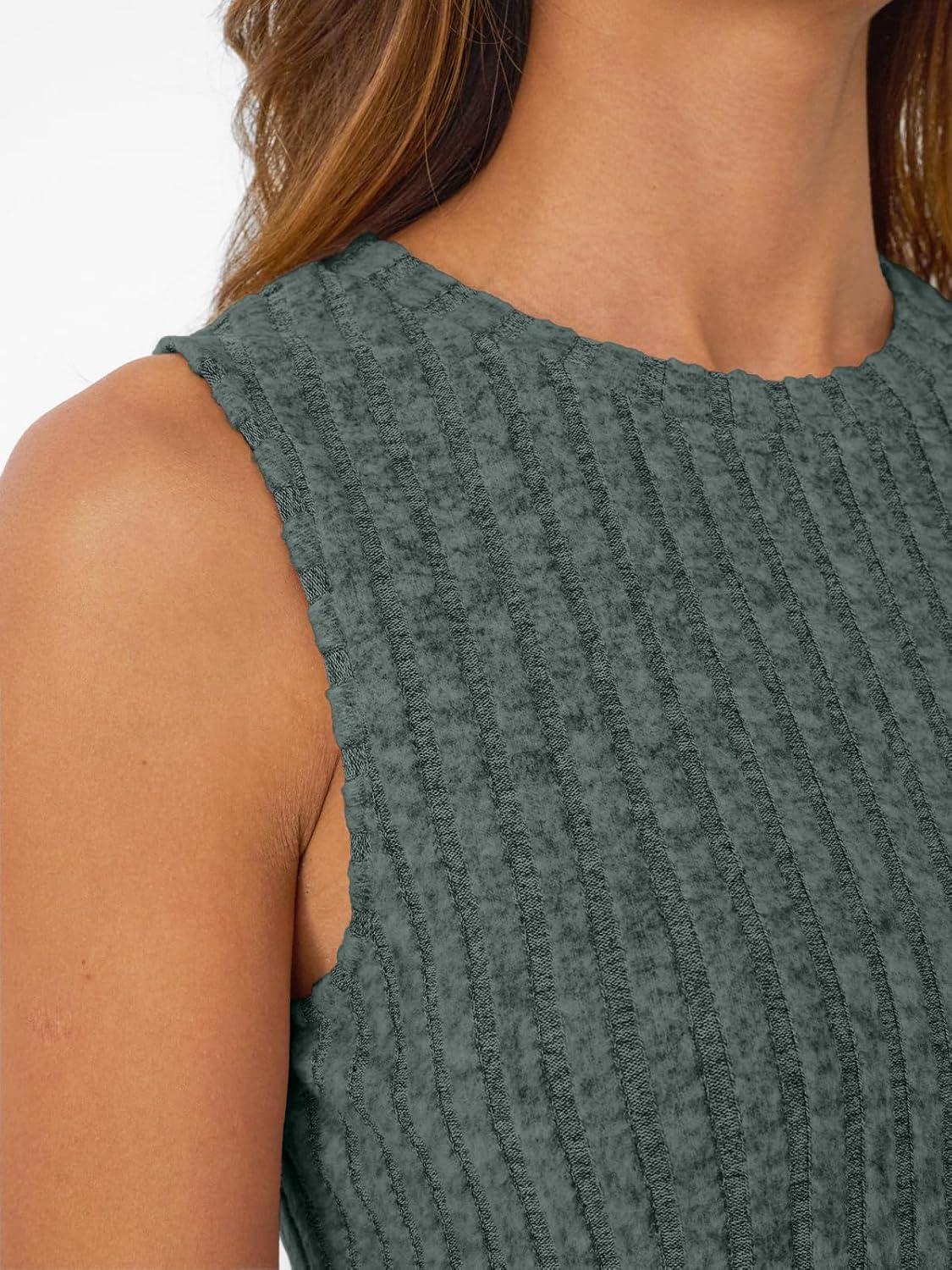 imageAUTOMET Womens Tank Tops Sleeveless Tunic Shirts Summer Fashion Basic Soft Clothes 2025 Casual Trendy Vacation Spring OutfitsDarkgreen