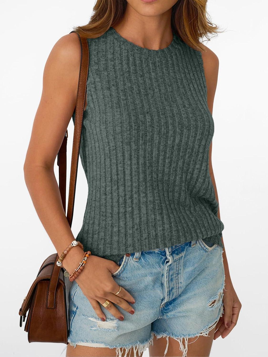 imageAUTOMET Womens Tank Tops Sleeveless Tunic Shirts Summer Fashion Basic Soft Clothes 2025 Casual Trendy Vacation Spring OutfitsDarkgreen