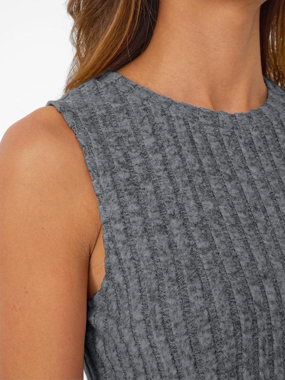 imageAUTOMET Womens Tank Tops Sleeveless Tunic Shirts Summer Fashion Basic Soft Clothes 2025 Casual Trendy Vacation Spring OutfitsDarkgrey