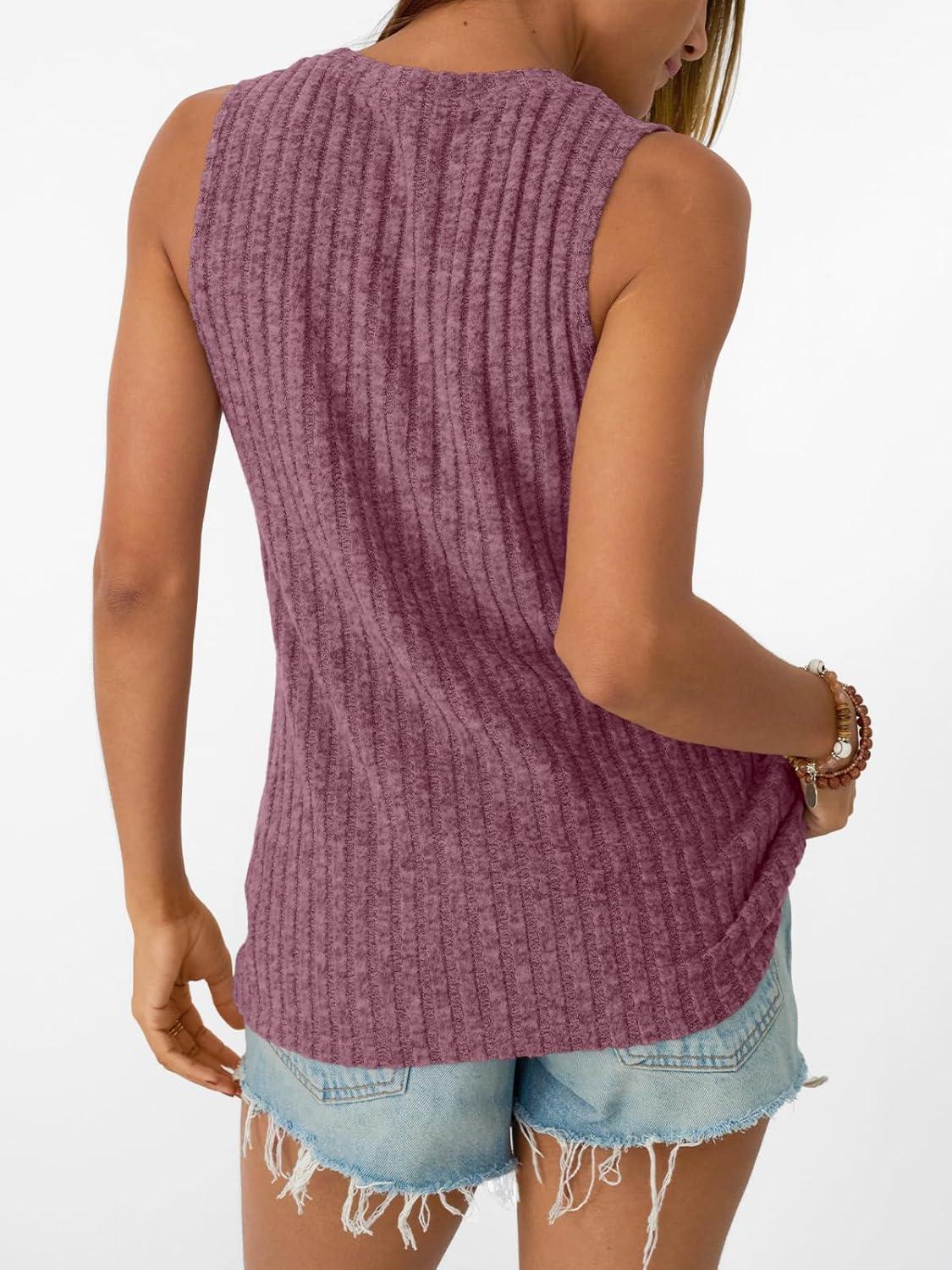 imageAUTOMET Womens Tank Tops Sleeveless Tunic Shirts Summer Fashion Basic Soft Clothes 2025 Casual Trendy Vacation Spring OutfitsDarkpink