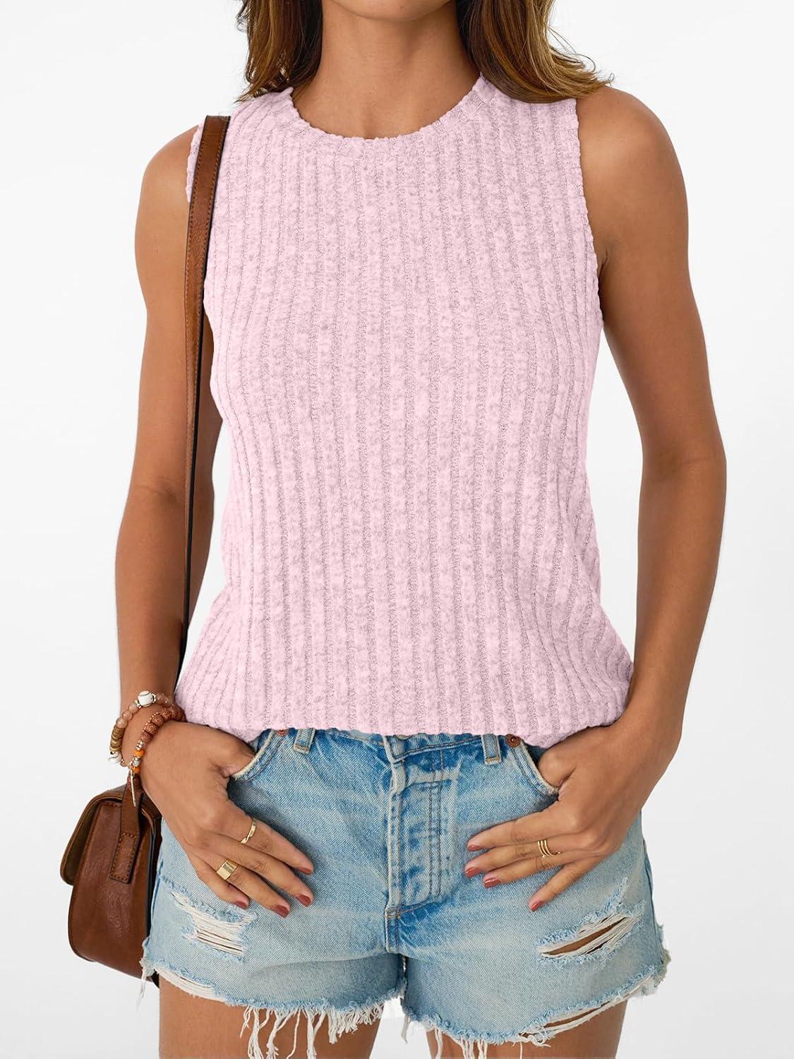 imageAUTOMET Womens Tank Tops Sleeveless Tunic Shirts Summer Fashion Basic Soft Clothes 2025 Casual Trendy Vacation Spring OutfitsPink