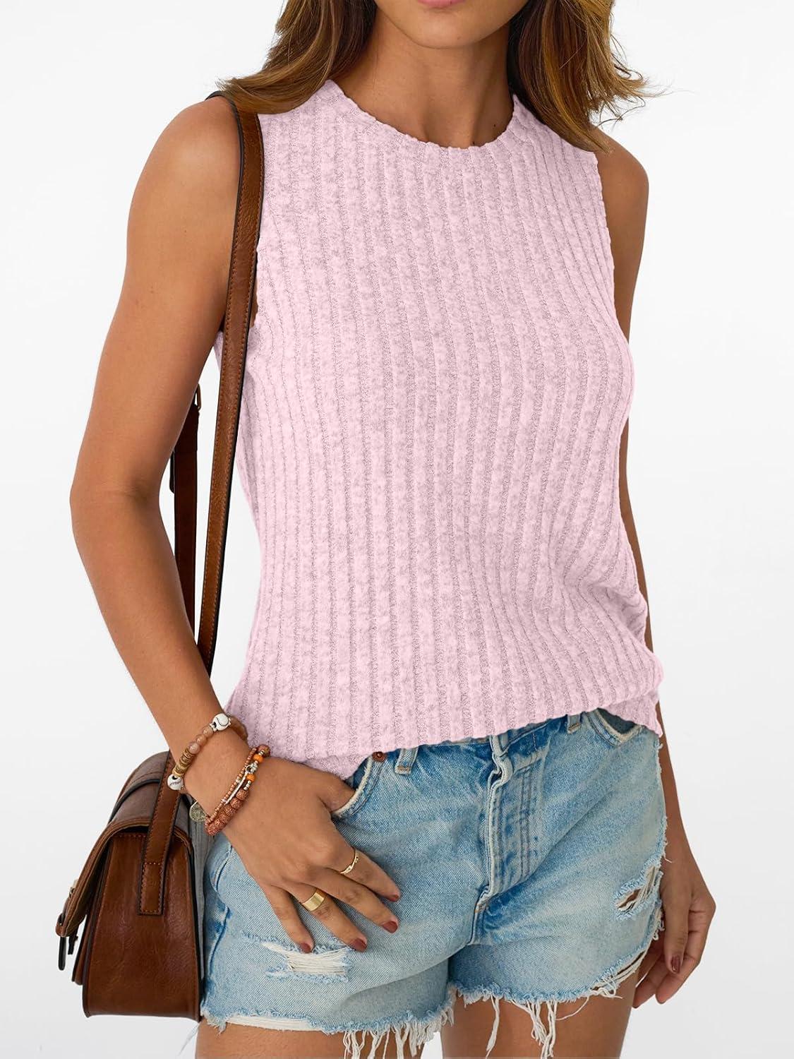 imageAUTOMET Womens Tank Tops Sleeveless Tunic Shirts Summer Fashion Basic Soft Clothes 2025 Casual Trendy Vacation Spring OutfitsPink