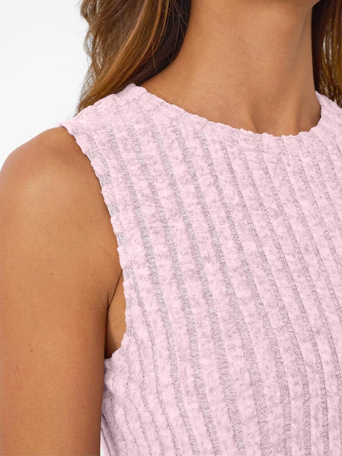 imageAUTOMET Womens Tank Tops Sleeveless Tunic Shirts Summer Fashion Basic Soft Clothes 2025 Casual Trendy Vacation Spring OutfitsPink