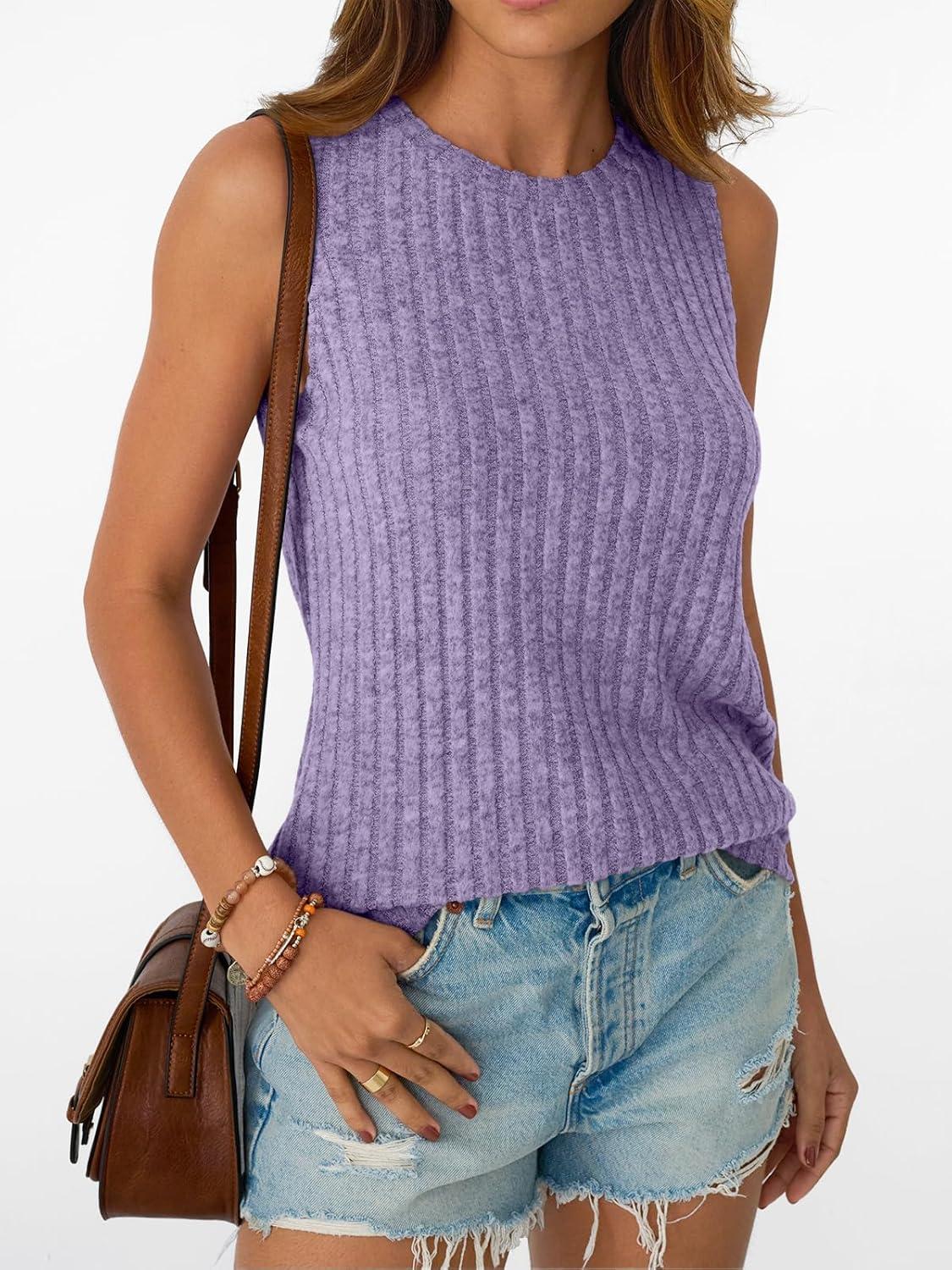 imageAUTOMET Womens Tank Tops Sleeveless Tunic Shirts Summer Fashion Basic Soft Clothes 2025 Casual Trendy Vacation Spring OutfitsPurple