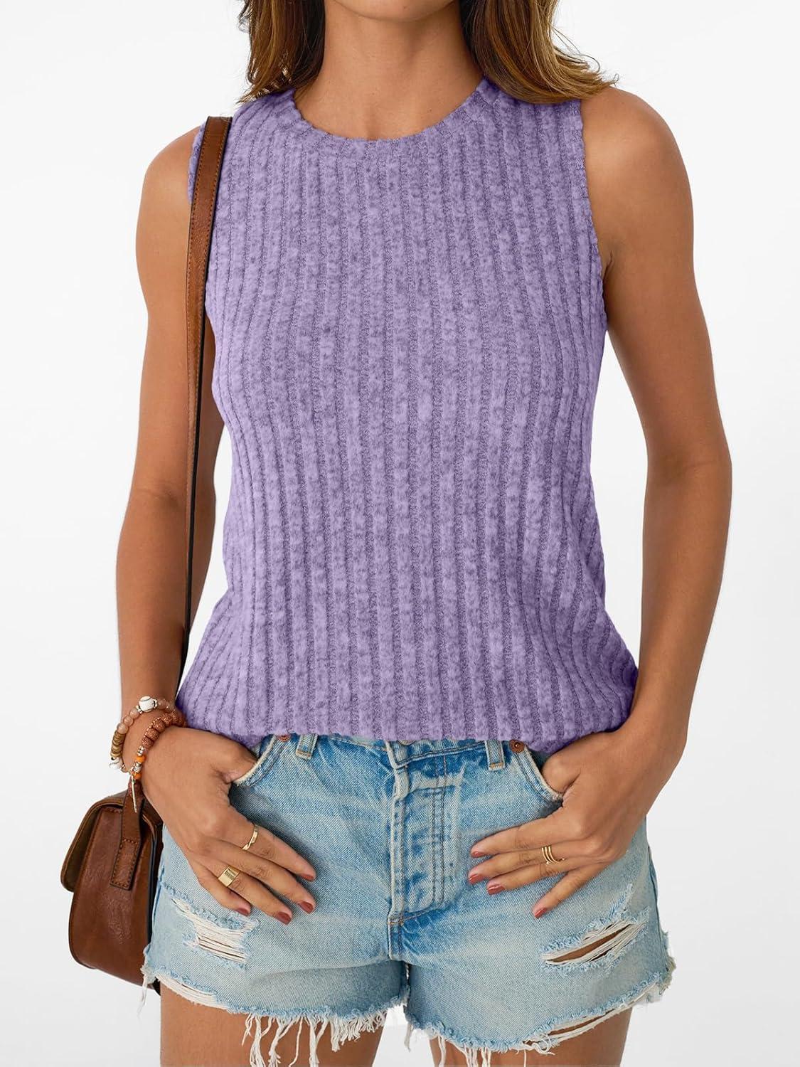 imageAUTOMET Womens Tank Tops Sleeveless Tunic Shirts Summer Fashion Basic Soft Clothes 2025 Casual Trendy Vacation Spring OutfitsPurple