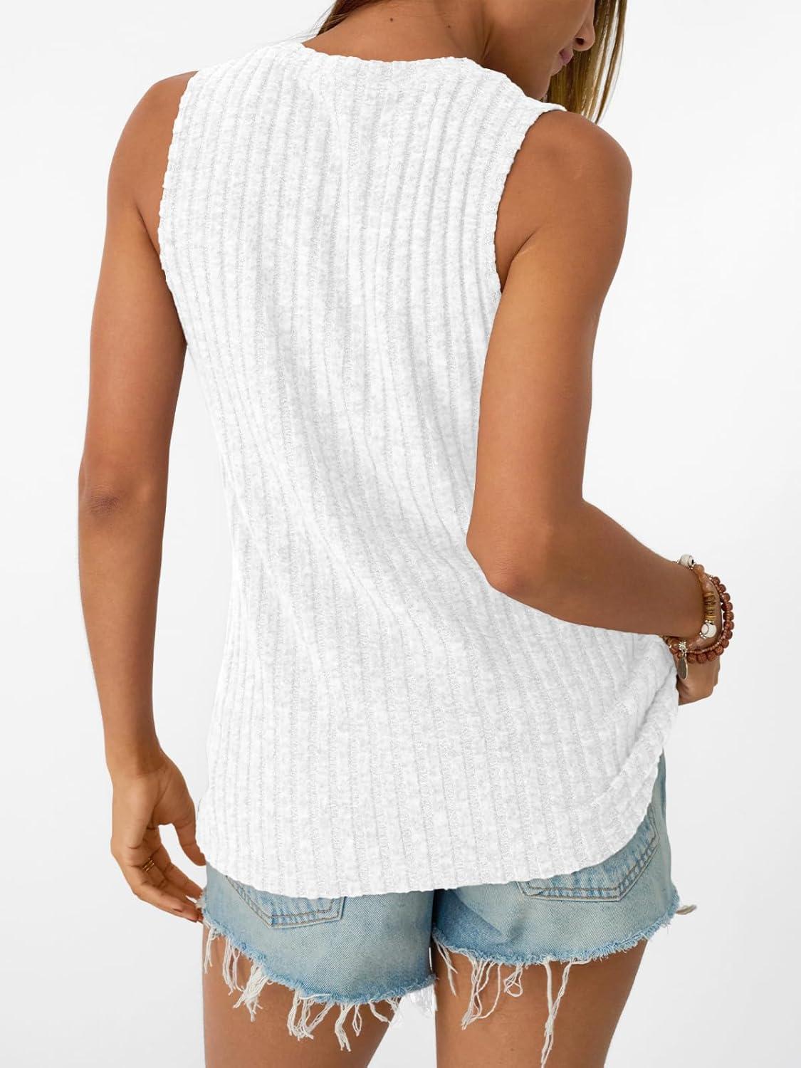 imageAUTOMET Womens Tank Tops Sleeveless Tunic Shirts Summer Fashion Basic Soft Clothes 2025 Casual Trendy Vacation Spring OutfitsWhite