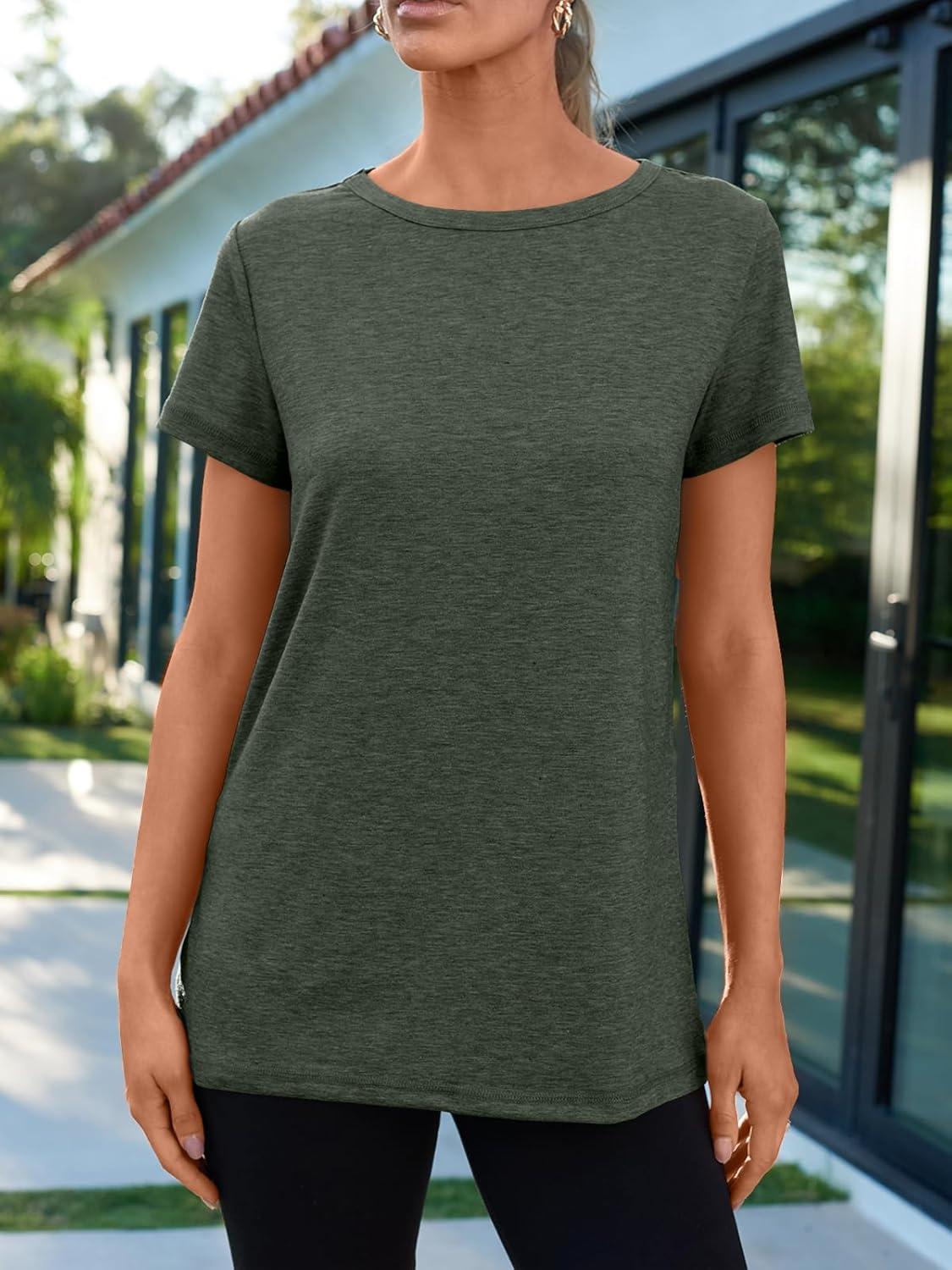 imageAUTOMET Womens Tops Shorts Sleeve Shirts for Summer Spring Beach Vacation Plus Size Oversized Casual Tee for Teen Girls 202502armygreen