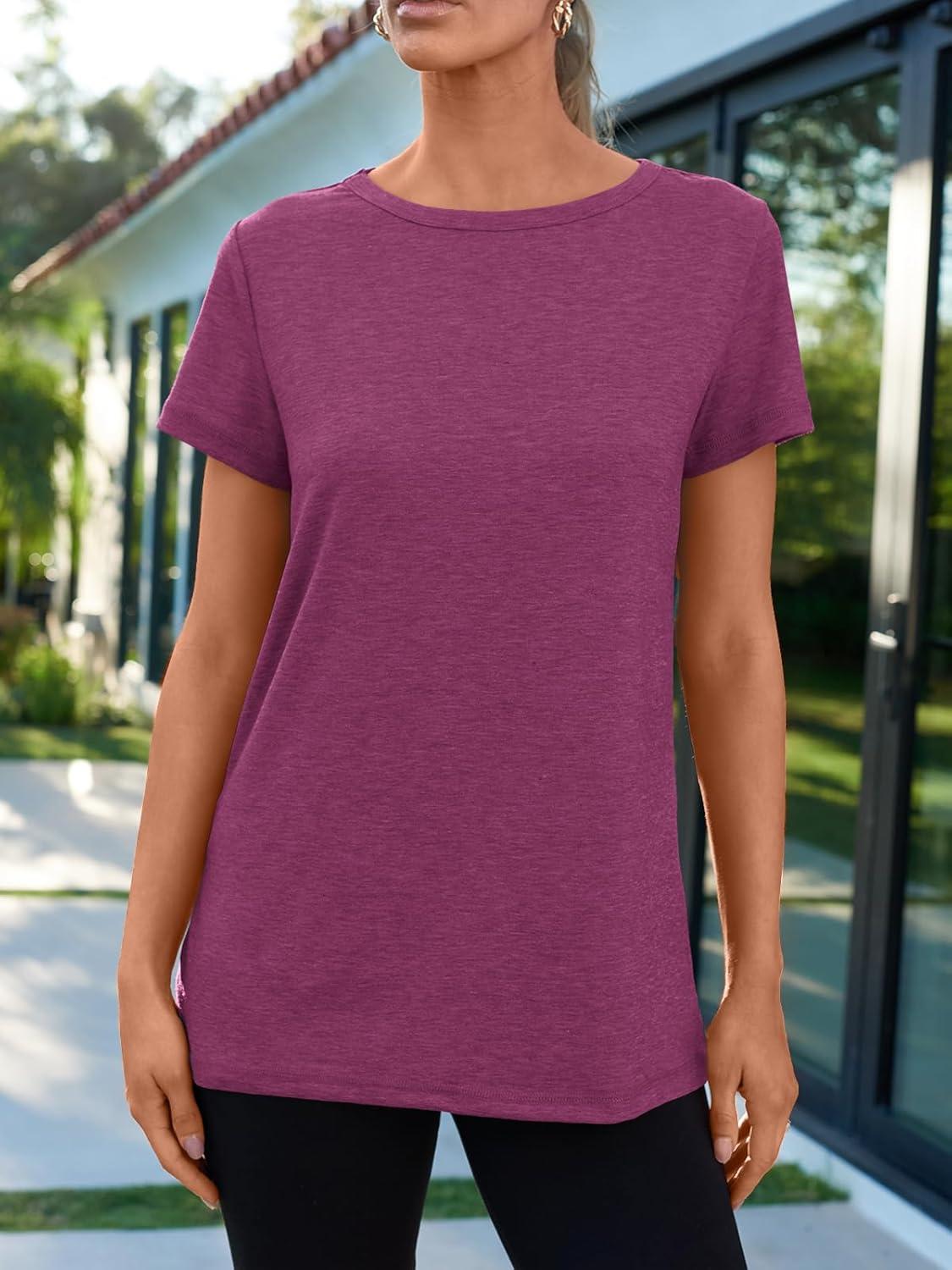 imageAUTOMET Womens Tops Shorts Sleeve Shirts for Summer Spring Beach Vacation Plus Size Oversized Casual Tee for Teen Girls 202502purple