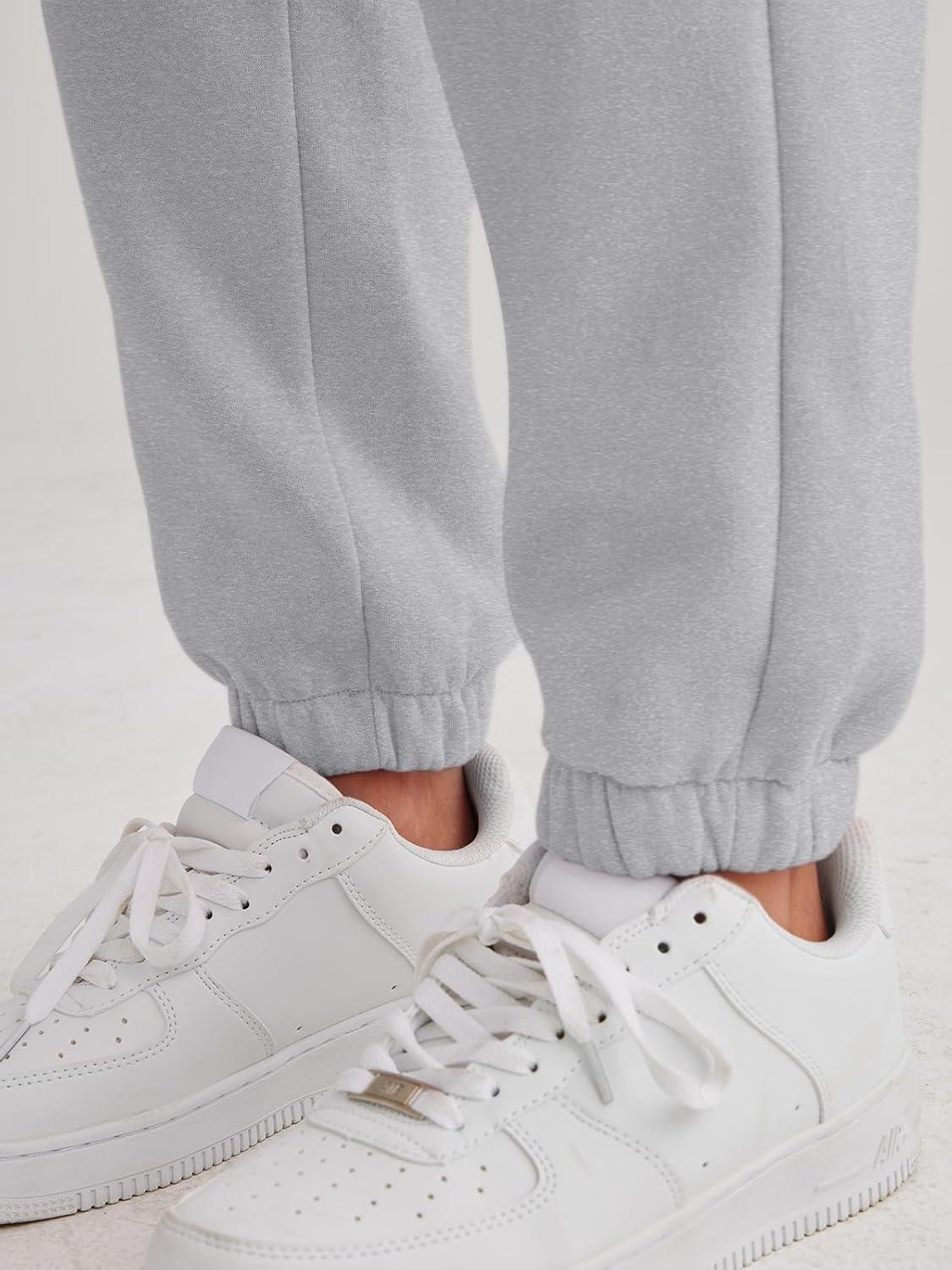 imageAUTOMET Womens Winter Casual Baggy Fleece Lined Sweatpants Fashion High Waisted Joggers Pants Athletic Clothes with PocketsGrey
