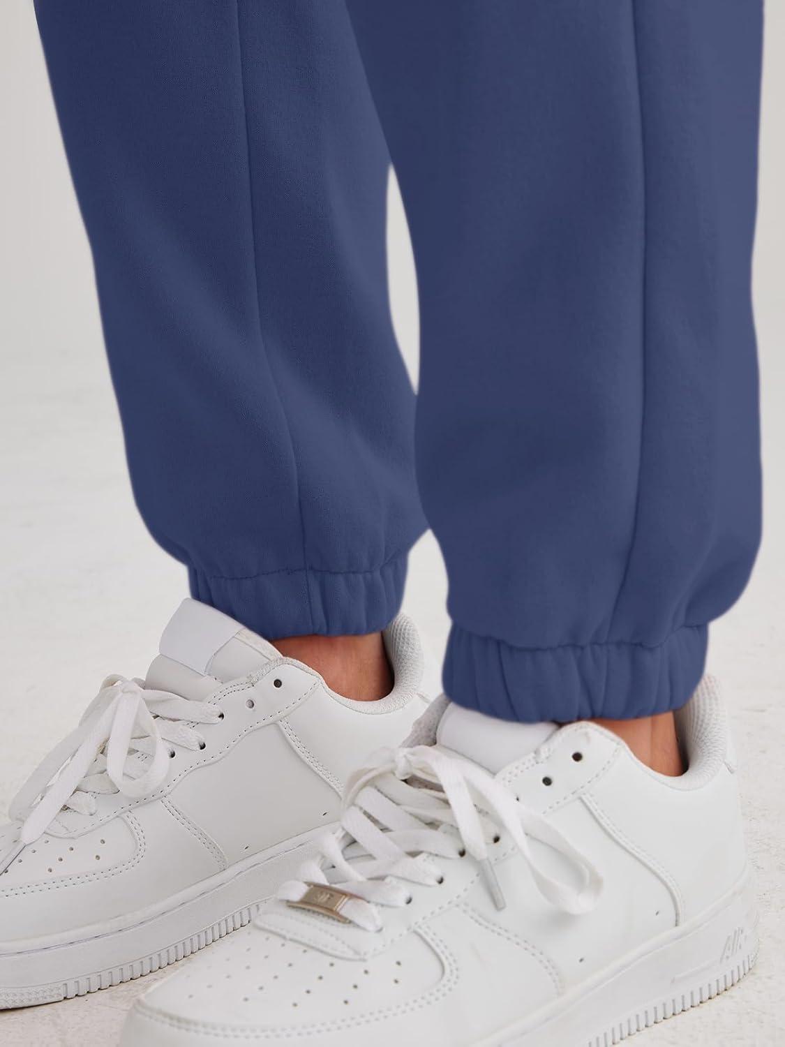 imageAUTOMET Womens Winter Casual Baggy Fleece Lined Sweatpants Fashion High Waisted Joggers Pants Athletic Clothes with PocketsNavy Blue