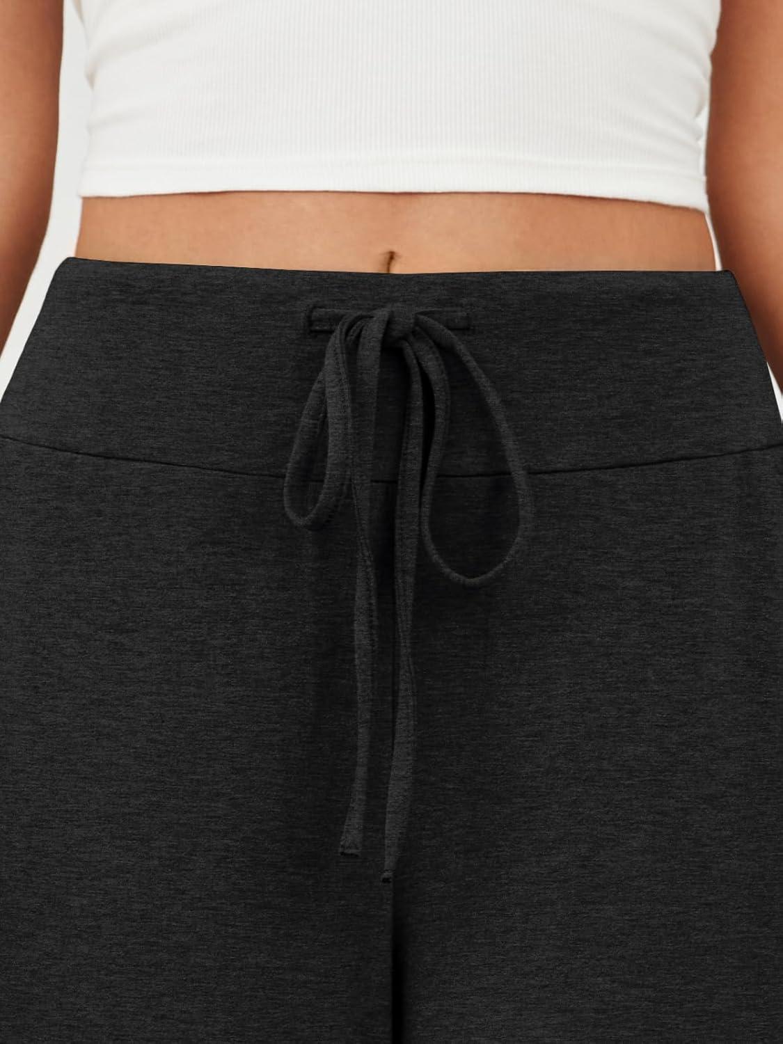 imageAUTOMET Womes Pajama Pants Wide Leg Comfy Casual Lounge Yoga Pants High Waisted Drawstring Bottoms Fall Trendy 2025Black