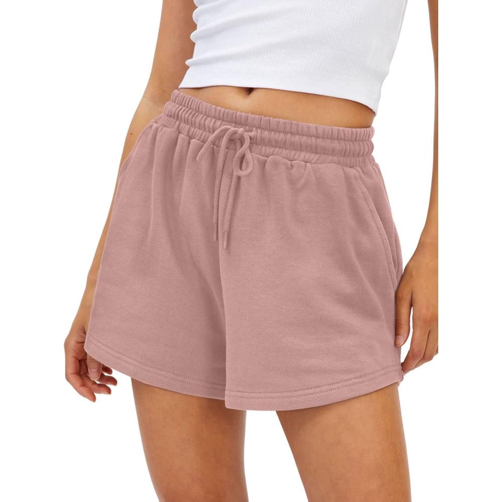 imageAUTOMET Womens Summer Shorts Casual Sweat Athletic Spring Outfits Beach Vacation Clothes Comfy Fall Fashion 2025Darkpink