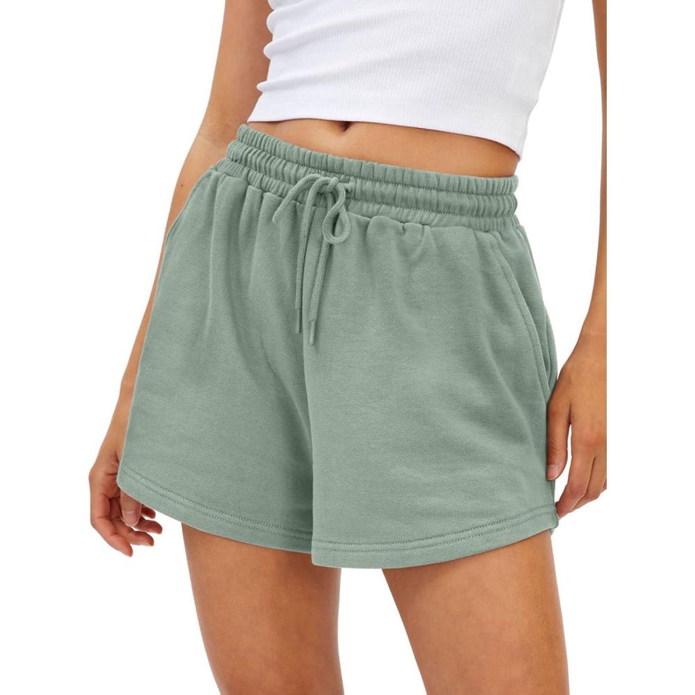 imageAUTOMET Womens Summer Shorts Casual Sweat Athletic Spring Outfits Beach Vacation Clothes Comfy Fall Fashion 2025Greygreen