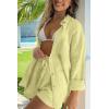 imageAUTOMET 2 Piece Sets For Women Lounge Wear Matching Two Piece Pajama Fashion Oversized Shirts And Shorts Spring Outfit 202501yellow