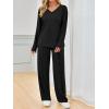 imageAUTOMET Sweatsuits Women 2 Piece Outfit Fashion Travel Lounge Sets With Wide Leg Pants Airport Track Suits Fall Clothes 2025Black