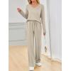 imageAUTOMET Sweatsuits Women 2 Piece Outfit Fashion Travel Lounge Sets With Wide Leg Pants Airport Track Suits Fall Clothes 2025Khaki